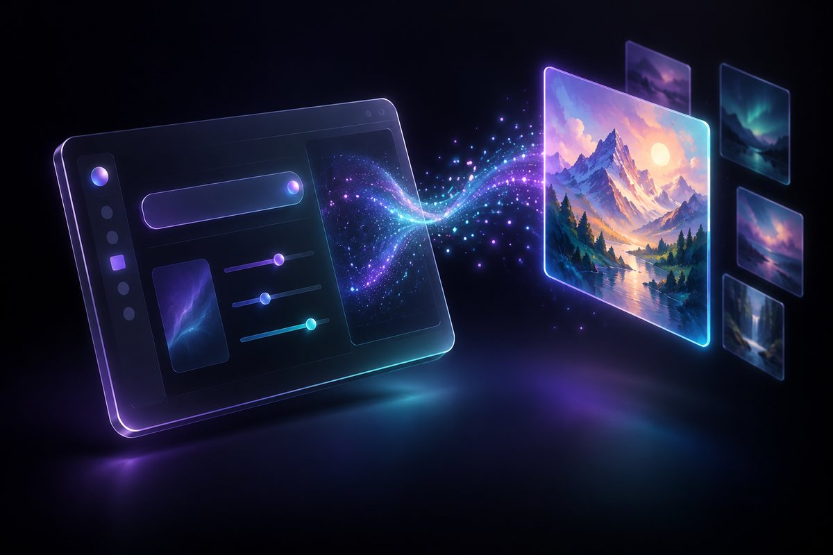 Illustration: an image-generation app